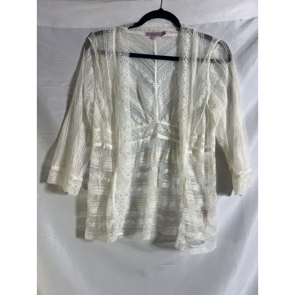 CALYPSO ST BARTH Women's Top Small Ivory Lace Boho Indie Hippie